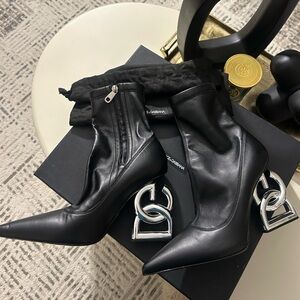 Dolce & Gabbana Logo Booties Sz 38.5